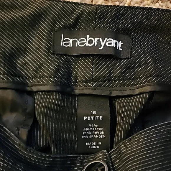 Lane Bryant pinstriped dress slacks. Size 18 Petite, Black/white - Picture 3 of 6